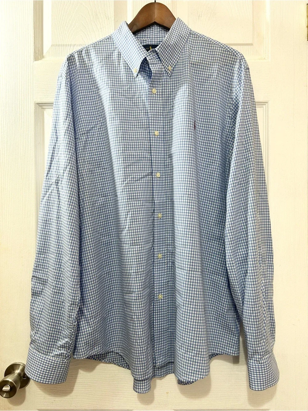 Ralph Lauren Men’s XL Blue Gingham Check Classic Fit Button Down Shirt